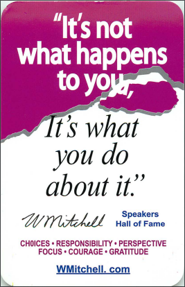 W Mitchell handout card